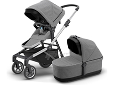 Thule Детская коляска одноместная Sleek + Sleek Bassinet люлька в комплекте (серый) в Самаре