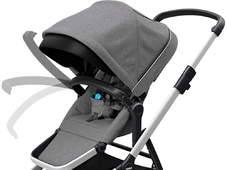 Thule Детская коляска одноместная Sleek + Sleek Bassinet люлька в комплекте (серый)